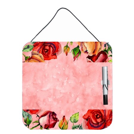 Carolines Treasures Roses Aluminum Dry Erase Marker Board CK1700DEB1212